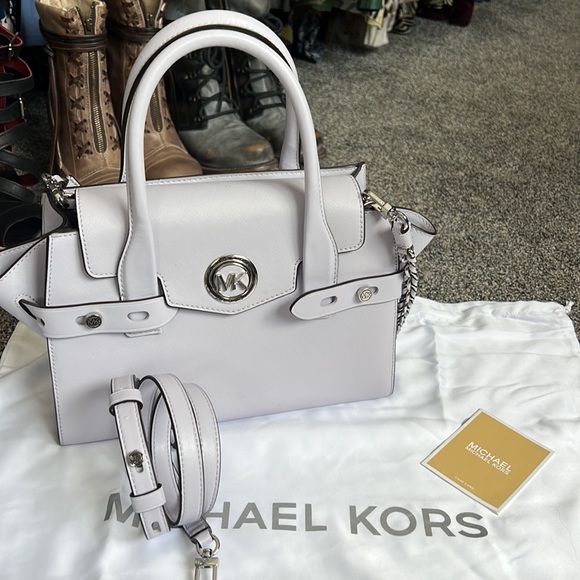 MICHAEL MICHAEL KORS
Carmen Medium Faux Leather Belted Satchel - Picture 7 of 7